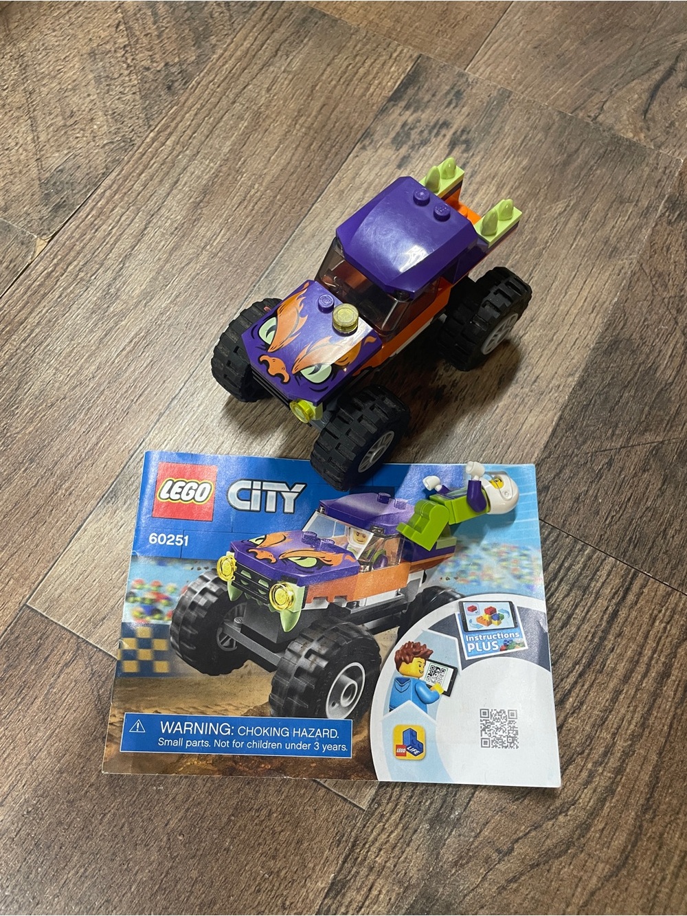 Lego Purple, Orange & Lime Monster Truck